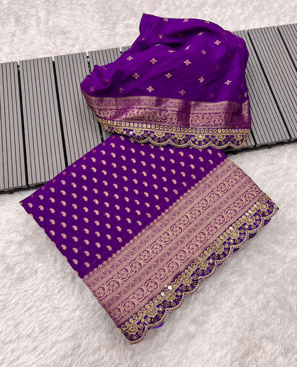 Pure Khaddi Georgette Designer Wedding Saree