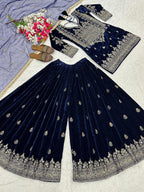 Designer Party Wear Look Top  Sharara Plazzo and Dupatta