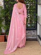 Barbie Doll Fandy Pink Saree