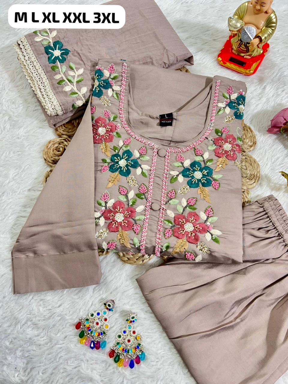 Premium Roman Silk Kurti Pent