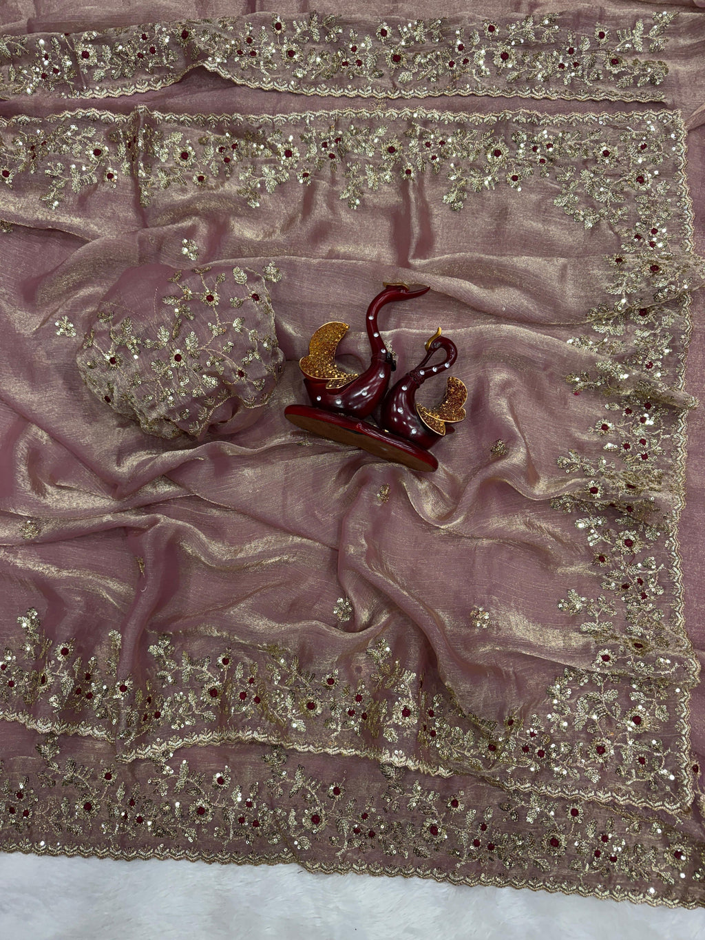 Frendy Chiffon Beautiful Sequence Saree Multicolore