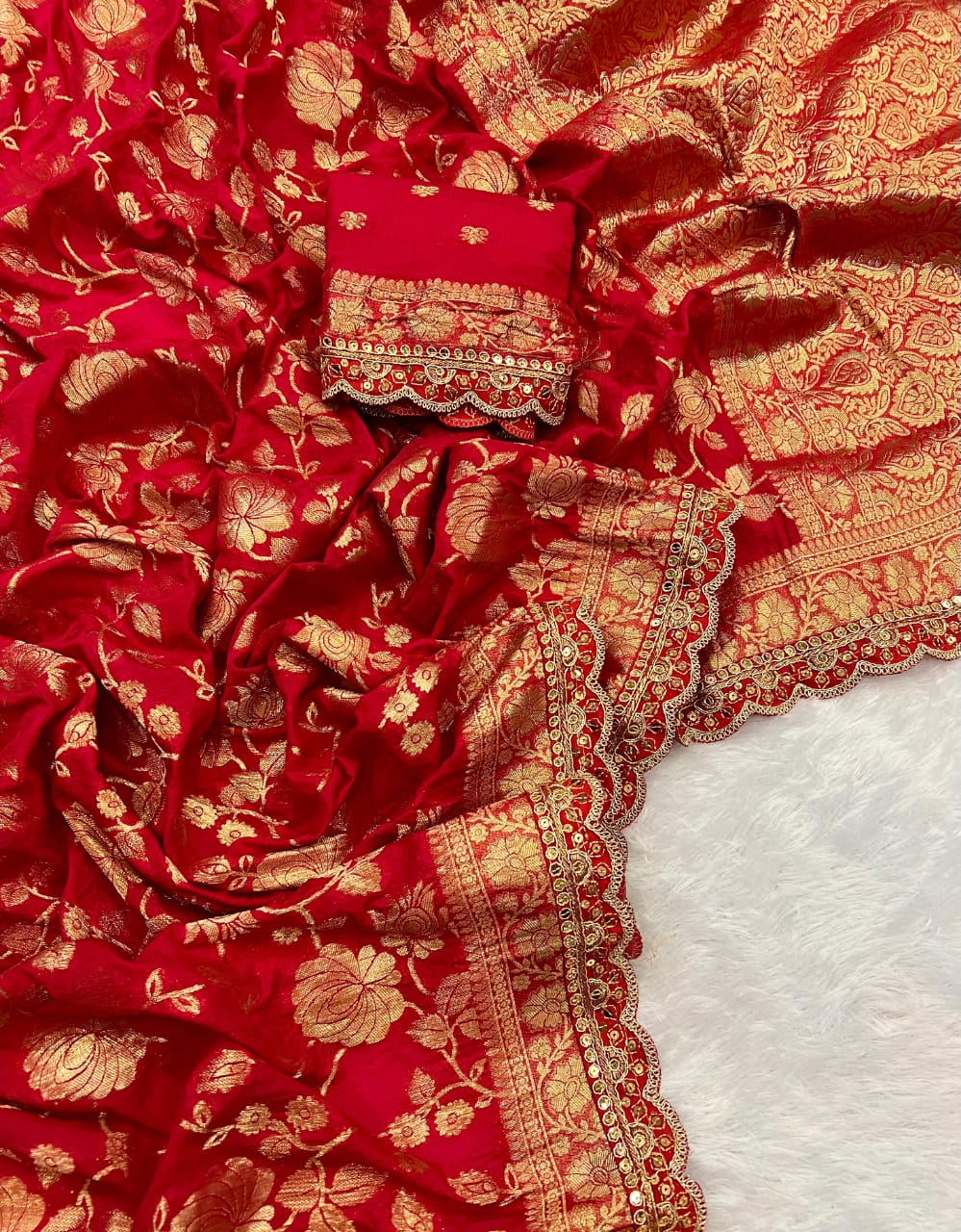 Wedding Attire pure khaddi georgette designer saree