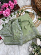 Crunchy Silk Fabric 3MM Sequence Saree