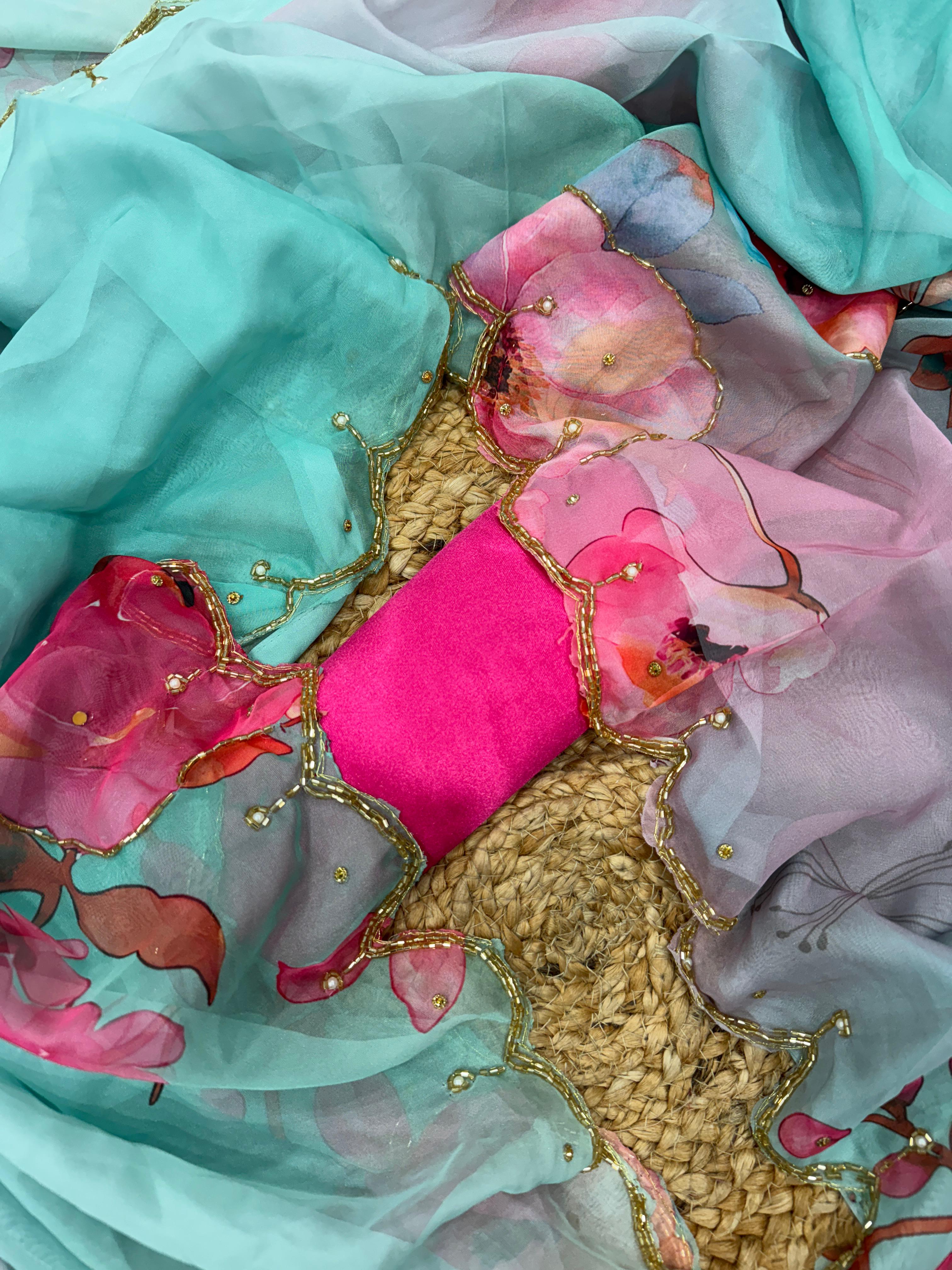 FLORAL HANDIWORK SAREE