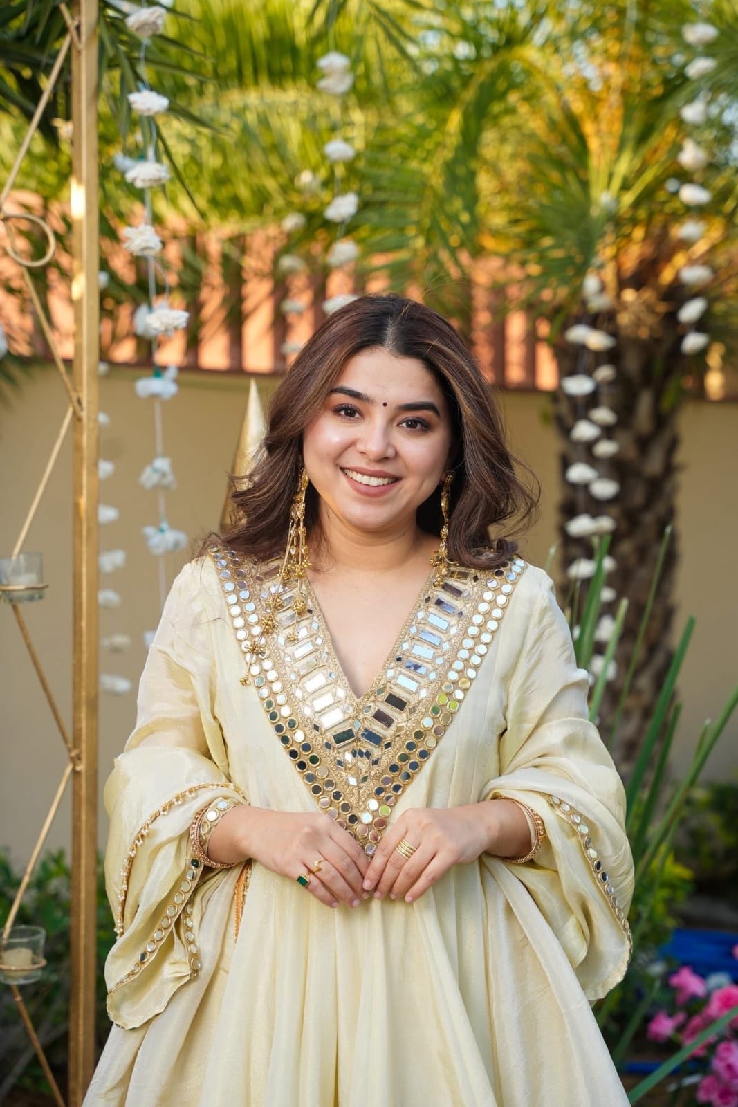 KEDIYA Style Real Mirror Work Kurti Plazzo Set