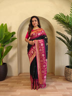 Dual tone silk sarees with all over zari weaves