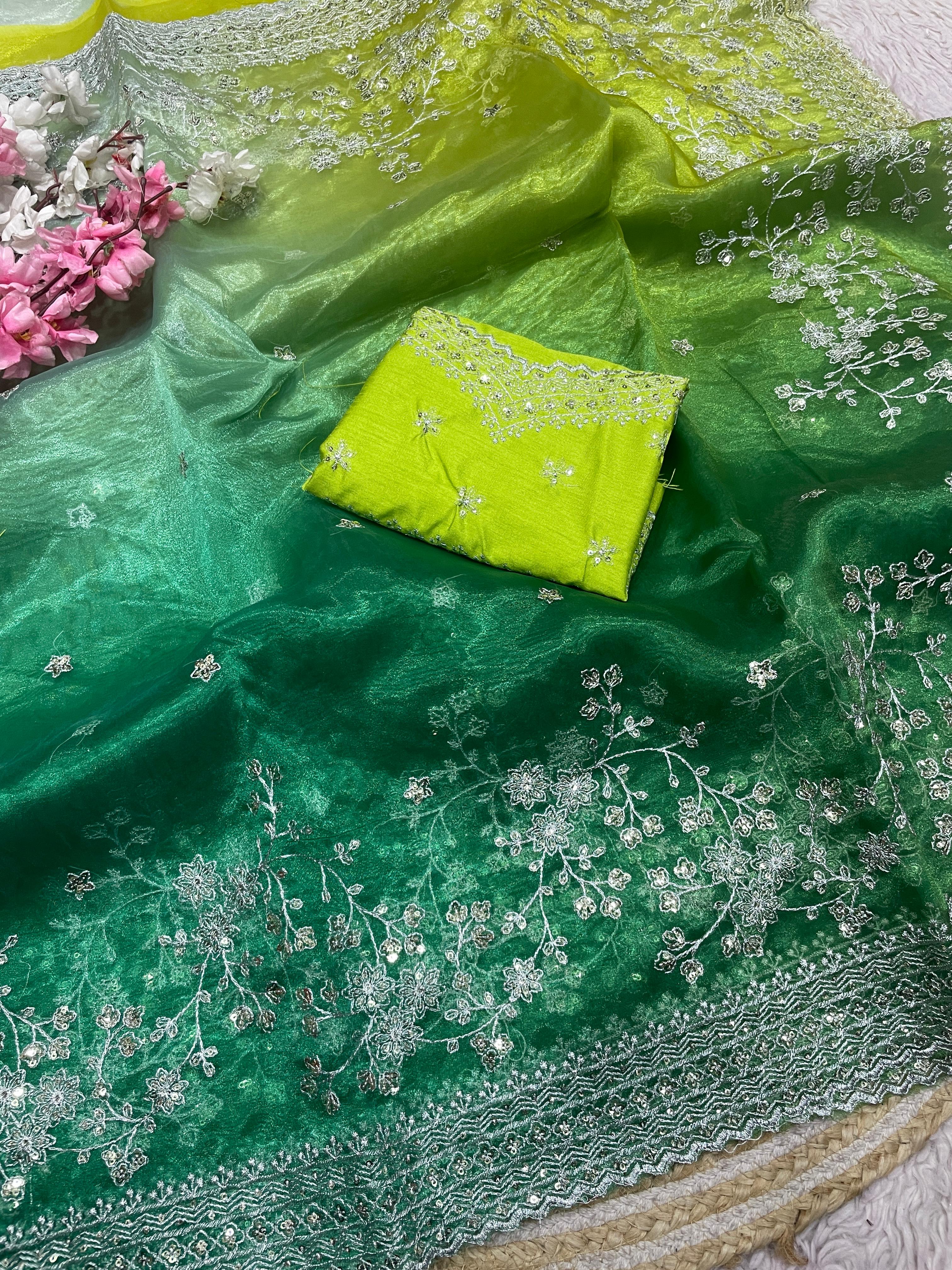 ORGANZA SILK DIGITAL PRINT SAREE