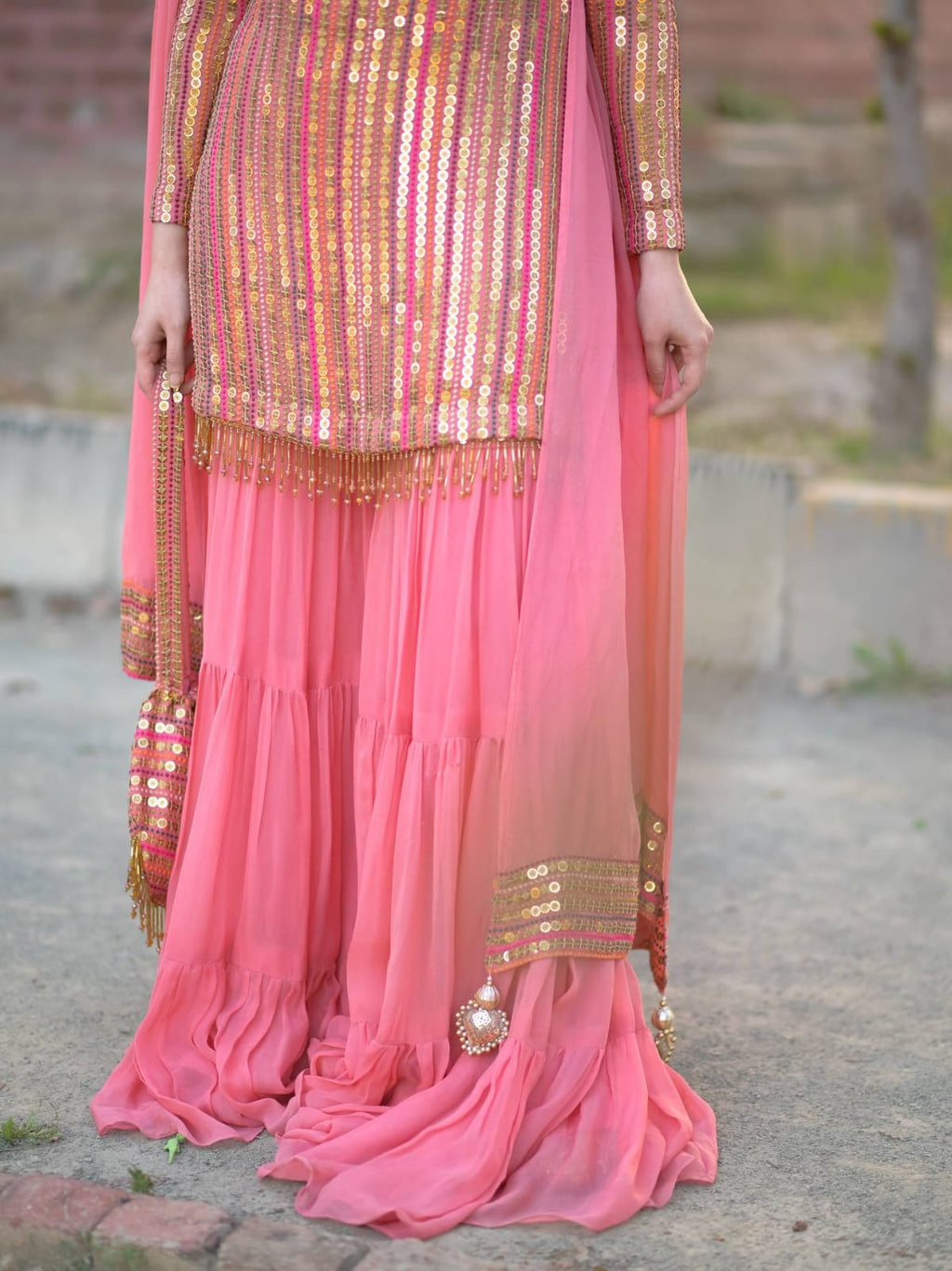 New Designer Party Top Pallazo & Dupatta Set