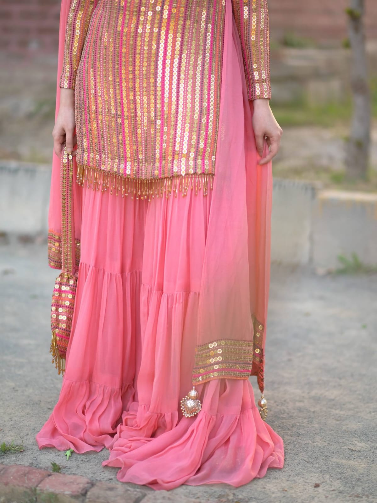 New Designer Party Top Pallazo & Dupatta Set