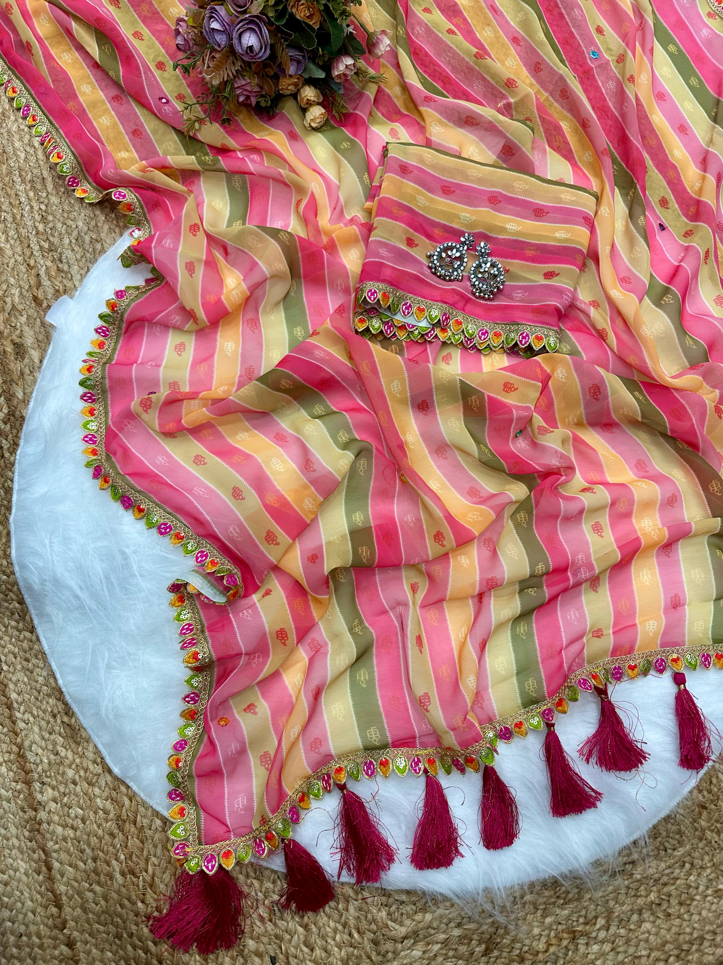 NEW TRENDING DESIGN GOREGETTE SAREE