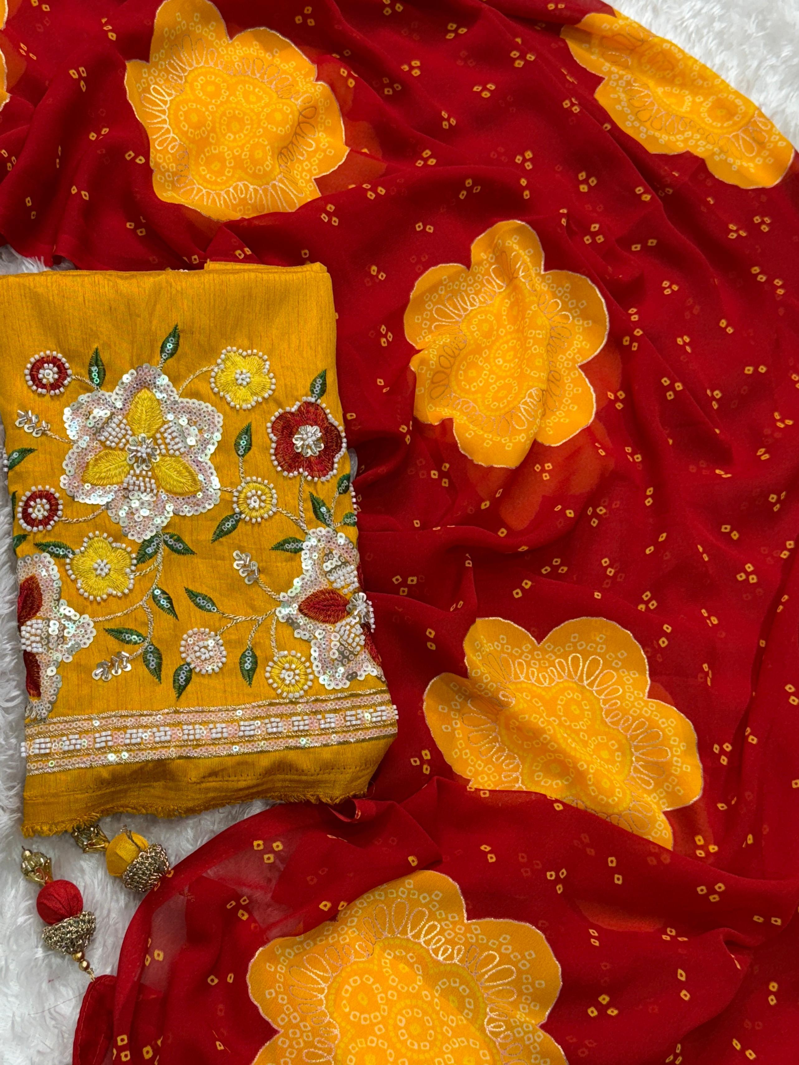 PREMIUM GORGETTE SAREE❤️